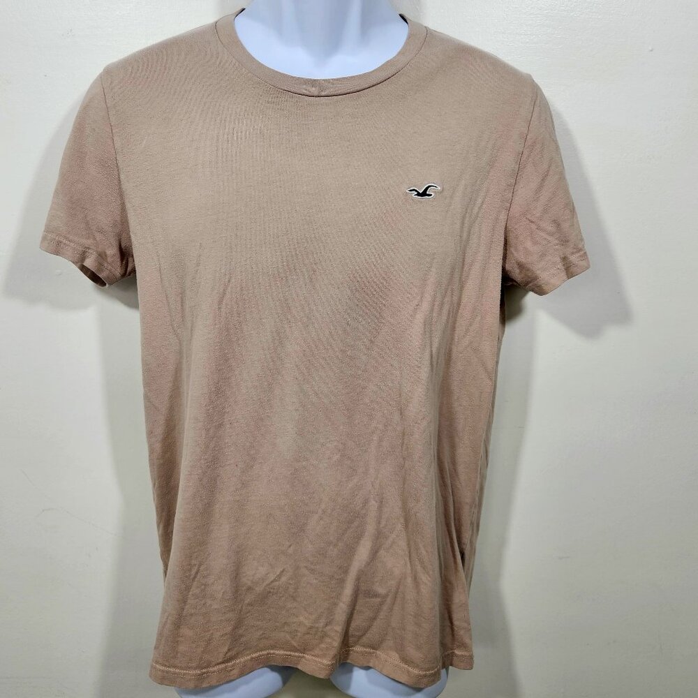 Hollister Tan Crew Neck T-Shirt Size S -‎ 100% Cotton     (59)